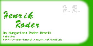 henrik roder business card